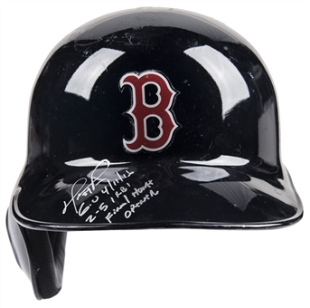 2016 David Ortiz Game Used, Signed & Inscribed Boston Red Sox Batting Helmet Used For Final Home Opener (MLB Authenticated & Fanatics)
